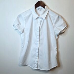 Liverpool White Short Sleeved Button Up Top Size XS